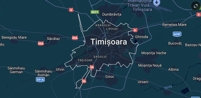 Hartă zone deservite Timișoara